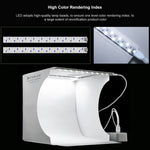 PULUZ 20 cm include 2 pannelli LED pieghevoli portatili 1100LM luce illuminazione fotografica kit tenda da studio con fondali a 6 colori (nero, bianco, giallo, rosso, verde, blu), dimensioni da aperto: 24 cm x 23 cm x 23 cm, 20cm(2 LED/RU), 20cm(2 LED)...