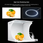 PULUZ Anello LED da 23 cm Pannello LED pieghevole Luce portatile Illuminazione fotografica Kit tenda da studio con fondali a 6 colori (nero, bianco, giallo, rosso, verde, blu), dimensioni da aperto: 24 cm x 23 cm x 23 cm, 23cm Ring LED Panel (RU)      ...