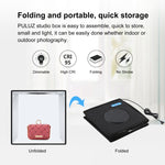PULUZ 25 cm pieghevole portatile alta 97 CRI luce anulare illuminazione fotografica studio tenda da tiro con 12 colori fondali, dimensioni: 25 cm x 25 cm x 25 cm, 25cm High CRI Box, 25cm High CRI Box US
