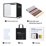 PULUZ 25 cm pieghevole portatile alta 97 CRI luce anulare illuminazione fotografica studio tenda da tiro con 12 colori fondali, dimensioni: 25 cm x 25 cm x 25 cm, 25cm High CRI Box, 25cm High CRI Box US