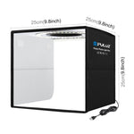 PULUZ 25 cm pieghevole portatile alta 97 CRI luce anulare illuminazione fotografica studio tenda da tiro con 12 colori fondali, dimensioni: 25 cm x 25 cm x 25 cm, 25cm High CRI Box, 25cm High CRI Box US
