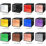 PULUZ 25 cm pieghevole portatile alta 97 CRI luce anulare illuminazione fotografica studio tenda da tiro con 12 colori fondali, dimensioni: 25 cm x 25 cm x 25 cm, 25cm High CRI Box, 25cm High CRI Box US