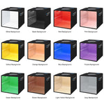 PULUZ 25 cm pieghevole portatile alta 97 CRI luce anulare illuminazione fotografica studio tenda da tiro con 12 colori fondali, dimensioni: 25 cm x 25 cm x 25 cm, 25cm High CRI Box, 25cm High CRI Box US