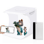 PULUZ Kit tenda da studio pieghevole portatile da 550LM per illuminazione fotografica da 20 cm con fondali in 2 colori (nero, bianco), dimensioni da aperto: 24 cm x 23 cm x 23 cm, 1 LED Panel, 20cm Box with 2 Colors Backdrops
