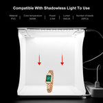 PULUZ Kit tenda da studio pieghevole portatile da 550LM per illuminazione fotografica da 20 cm con fondali in 2 colori (nero, bianco), dimensioni da aperto: 24 cm x 23 cm x 23 cm, 1 LED Panel, 20cm Box with 2 Colors Backdrops
