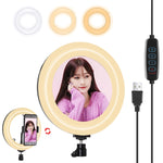 Anello LED 7.9" USB dimmerabile con specchio