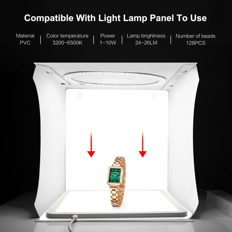 PULUZ 30 cm pieghevole portatile pannello luminoso ad anello illuminazione fotografica studio tenda da tiro kit con 6 colori fondali (nero, bianco, giallo, rosso, verde, blu), dimensioni da aperto: 31 cm x 31 cm x 32 cm, 30cm Box(RU), 30cm Box