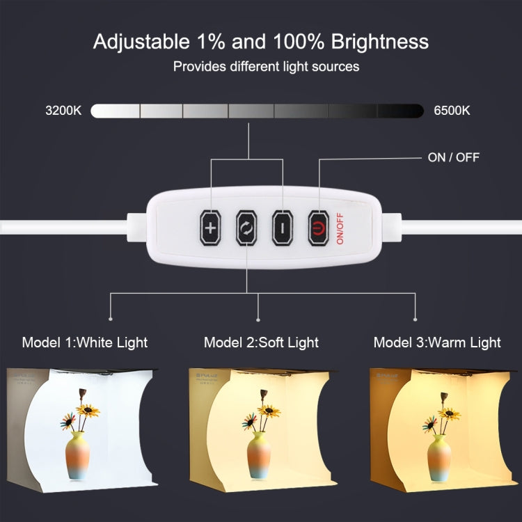 PULUZ 30 cm pieghevole portatile pannello luminoso ad anello illuminazione fotografica studio tenda da tiro kit con 6 colori fondali (nero, bianco, giallo, rosso, verde, blu), dimensioni da aperto: 31 cm x 31 cm x 32 cm, 30cm Box(RU), 30cm Box