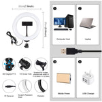 Anello luminoso LED RGB 7,9" USB dimmerabile con morsetto