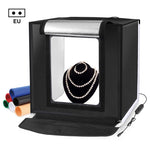 PULUZ 40cm Pieghevole Portatile 24W 5500K Luce Bianca Dimmerabile Illuminazione Fotografica Kit Tenda da Studio con 6 Colori (Nero, Arancione, Bianco, Rosso, Verde, Blu) Fondali, 40cm Box(UK/AE), 40cm Box(US), 40cm Box(UK), 40cm Box(EU), 40cm Box(AU)