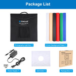 PULUZ 40cm Pieghevole Portatile 24W 5500K Luce Bianca Dimmerabile Illuminazione Fotografica Kit Tenda da Studio con 6 Colori (Nero, Arancione, Bianco, Rosso, Verde, Blu) Fondali, 40cm Box(UK/AE), 40cm Box(US), 40cm Box(UK), 40cm Box(EU), 40cm Box(AU)