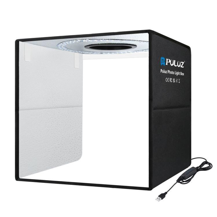 PULUZ 40 cm Pieghevole Luce Anulare Portatile USB Illuminazione Fotografica Tenda da Studio con 6 Fondali Colorati su Doppio Lato, Dimensioni: 40 cm x 40 cm x 40 cm, 40cm Box Black RU, 40cm