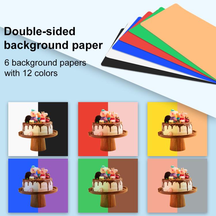 PULUZ 40 cm Pieghevole Luce Anulare Portatile USB Illuminazione Fotografica Tenda da Studio con 6 Fondali Colorati su Doppio Lato, Dimensioni: 40 cm x 40 cm x 40 cm, 40cm Box Black RU, 40cm