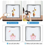 PULUZ 40 cm Pieghevole Luce Anulare Portatile USB Illuminazione Fotografica Tenda da Studio con 6 Fondali Colorati su Doppio Lato, Dimensioni: 40 cm x 40 cm x 40 cm, 40cm Box Black RU, 40cm