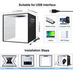 PULUZ 40 cm Pieghevole Luce Anulare Portatile USB Illuminazione Fotografica Tenda da Studio con 6 Fondali Colorati su Doppio Lato, Dimensioni: 40 cm x 40 cm x 40 cm, 40cm Box Black RU, 40cm