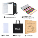 PULUZ 40 cm Pieghevole Luce Anulare Portatile USB Illuminazione Fotografica Tenda da Studio con 6 Fondali Colorati su Doppio Lato, Dimensioni: 40 cm x 40 cm x 40 cm, 40cm Box Black RU, 40cm