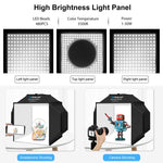 PULUZ 40 cm Pieghevole 72 W 5500 K Tenda da studio Soft Box Kit di illuminazione fotografica con 4 colori (Nero, Arancione, Bianco, Verde) Fondali, 40cm Folding 72W(AU Plug), 40cm Folding 72W(EU Plug), 40cm Folding 72W(UK Plug), 40cm Folding 72W(US Plug)