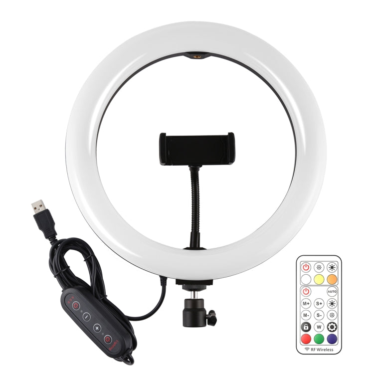 PULUZ 10,2 pollici 26 cm Superficie curva 168 LED Marquee LED RGBWW Bicolore Temperatura Dimmerabile Anello Vlogging Fotografia Luci video con slitta fredda Testa a sfera per treppiede e telecomando e morsetto per telefono, 10.2 inch Marquee LED