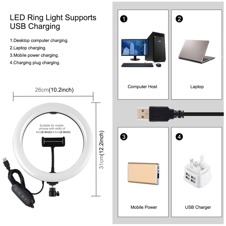 PULUZ 10,2 pollici 26 cm Superficie curva 168 LED Marquee LED RGBWW Bicolore Temperatura Dimmerabile Anello Vlogging Fotografia Luci video con slitta fredda Testa a sfera per treppiede e telecomando e morsetto per telefono, 10.2 inch Marquee LED