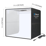 PULUZ Anello luminoso portatile pieghevole da 50 cm PD30W Ricarica rapida USB Illuminazione fotografica Tenda da studio con 6 fondali bifacciali, Dimensioni: 50 cm x 50 cm x 50 cm