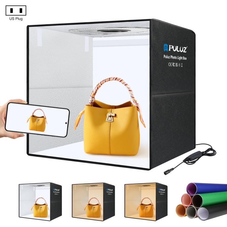 PULUZ Anello luminoso portatile pieghevole da 50 cm PD30W Ricarica rapida USB Illuminazione fotografica Tenda da studio con 6 fondali bifacciali, Dimensioni: 50 cm x 50 cm x 50 cm
