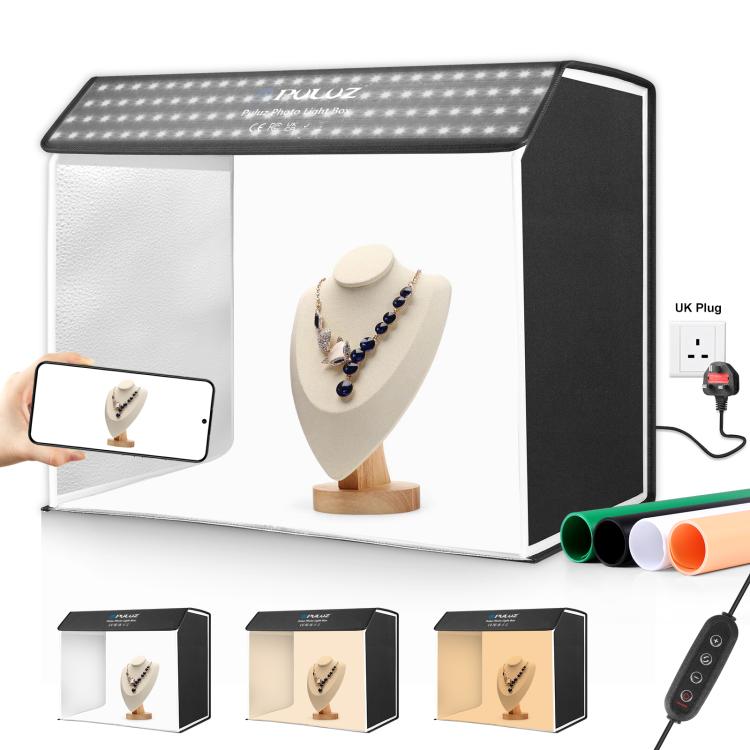 PULUZ Photo Studio Light Box Kit portatile per tende da studio fotografico cubico da 60 x 40 cm con 6 fondali colorati, 60 x 40cm (UK), 60 x 40cm (EU), 60 x 40cm (AU), 60 x 40cm (US)