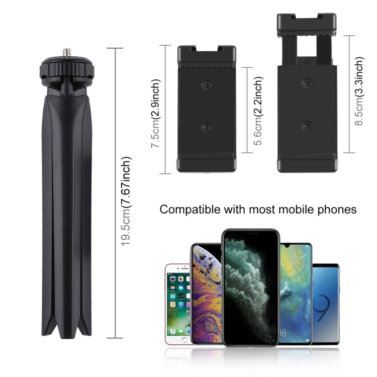 PULUZ Pocket Mini supporto treppiede in plastica con morsetto per telefono per smartphone, Plastic Tripod (Black), Plastic Tripod (Pink)