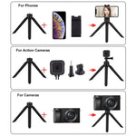 PULUZ Pocket Mini supporto treppiede in plastica con morsetto per telefono per smartphone, Plastic Tripod (Black), Plastic Tripod (Pink)