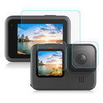 PULUZ per GoPro Hero12 Nero/11 Nero/10 Nero/9 Obiettivo Nero + Display LCD Pellicola in vetro temperato 9H 2.5D, For GoPro HERO9 Black