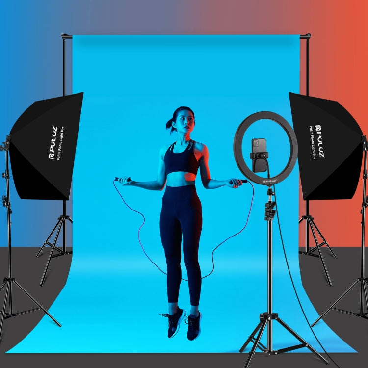 PULUZ Softbox da studio 50x70 cm + supporto per treppiede da 2 m + kit fotografico con lampadina LED a luce bianca E27 30 W 5700 K, Single Bulb EU Plug, Single Bulb US Plug, Single Bulb EU Plug (RU)