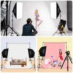 PULUZ Softbox da studio 50x70 cm + supporto per treppiede da 2 m + kit fotografico con lampadina LED a luce bianca E27 30 W 5700 K, Single Bulb EU Plug, Single Bulb US Plug, Single Bulb EU Plug (RU)