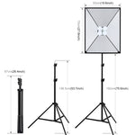 PULUZ Softbox da studio 50x70 cm + supporto per treppiede da 2 m + 4 kit di illuminazione fotografica per lampadine LED E27 24 W 5700 K a luce bianca, 4 x Bulb EU Plug (RU), 4 x Bulb EU Plug, 4 x Bulb US Plug