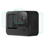 PULUZ per GoPro Hero12 Nero/11 Nero/10 Nero/9 Obiettivo Nero + Display LCD Pellicola in vetro temperato 9H 2.5D, For GoPro HERO9 Black