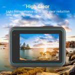 PULUZ per GoPro Hero12 Nero/11 Nero/10 Nero/9 Obiettivo Nero + Display LCD Pellicola in vetro temperato 9H 2.5D, For GoPro HERO9 Black