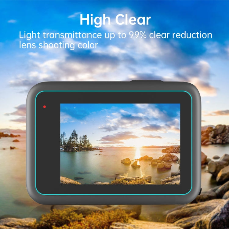 PULUZ per GoPro Hero12 Nero/11 Nero/10 Nero/9 Obiettivo Nero + Display LCD Pellicola in vetro temperato 9H 2.5D, For GoPro HERO9 Black