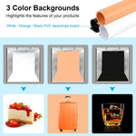 PULUZ 80 cm pieghevole portatile 80 W 9050LM luce bianca illuminazione fotografica studio di ripresa tenda kit con 3 colori (nero, bianco, arancione) fondali, 80cm Box(US), 80cm Box(EU), 80cm Box(AU), 80cm Box(UK)