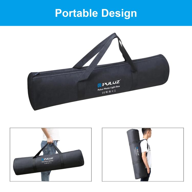 PULUZ 80cm Pieghevole Portatile 90W 14000LM Alto IRC Luce Bianca Illuminazione Fotografica Kit Tenda da Studio con 3 Colori Fondali Nero, Bianco, Arancione