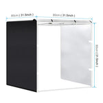 PULUZ 80cm Pieghevole Portatile 90W 14000LM Alto IRC Luce Bianca Illuminazione Fotografica Kit Tenda da Studio con 3 Colori Fondali Nero, Bianco, Arancione
