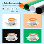 PULUZ 80cm Pieghevole Portatile 90W 14000LM Alto IRC Luce Bianca Illuminazione Fotografica Kit Tenda da Studio con 3 Colori Fondali Nero, Bianco, Arancione