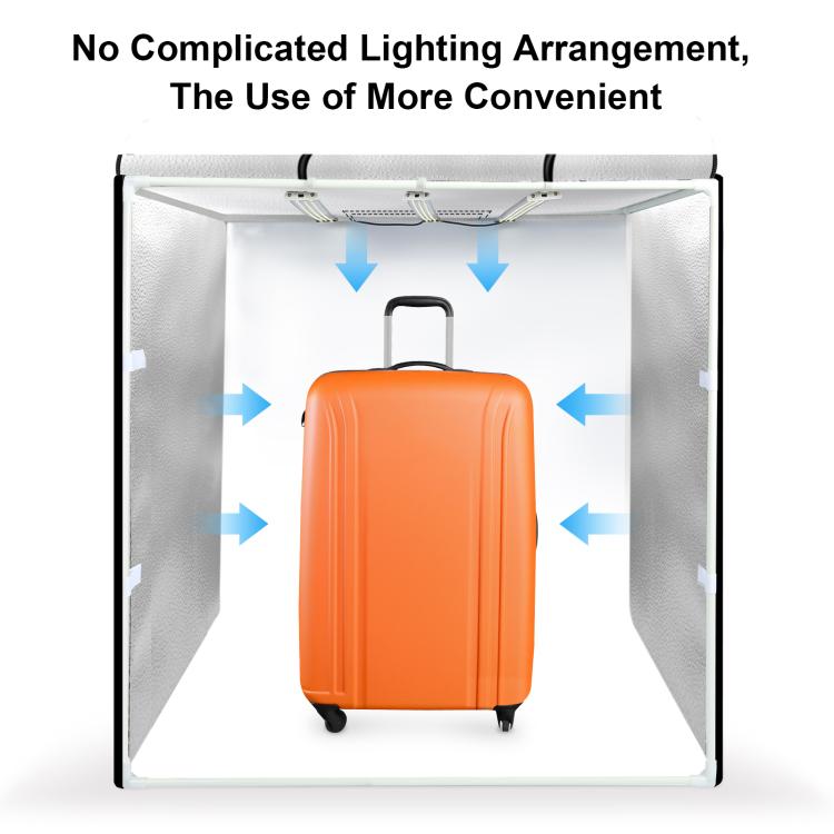 PULUZ 80cm Pieghevole Portatile 90W 14000LM Alto IRC Luce Bianca Illuminazione Fotografica Kit Tenda da Studio con 3 Colori Fondali Nero, Bianco, Arancione