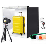 PULUZ 80cm Pieghevole Portatile 90W 14000LM Alto IRC Luce Bianca Illuminazione Fotografica Kit Tenda da Studio con 3 Colori Fondali Nero, Bianco, Arancione