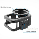 PULUZ per GoPro HERO12 Nero /11 Nero /10 Nero /9 Nero Custodia sottile Gabbia protettiva in lega di alluminio CNC con telaio assicurativo e lente UV da 52 mm, For GoPro HERO9 Black Thin