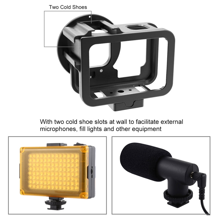 PULUZ per GoPro HERO12 Nero /11 Nero /10 Nero /9 Nero Custodia sottile Gabbia protettiva in lega di alluminio CNC con telaio assicurativo e lente UV da 52 mm, For GoPro HERO9 Black Thin