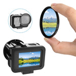 PULUZ per GoPro HERO12 Nero /11 Nero /10 Nero /9 Nero Custodia sottile Gabbia protettiva in lega di alluminio CNC con telaio assicurativo e lente UV da 52 mm, For GoPro HERO9 Black Thin