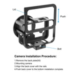 PULUZ per GoPro HERO12 Nero /11 Nero /10 Nero /9 Nero Custodia sottile Gabbia protettiva in lega di alluminio CNC con telaio assicurativo e lente UV da 52 mm, For GoPro HERO9 Black Thin