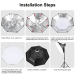 Diffusore per softbox parabolico ottagonale Speedlite Flash PULUZ da 95 cm, 95cm Octangle