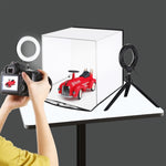 PULUZ 30 cm pieghevole portatile luce anulare illuminazione fotografica studio tenda da tiro kit con 6 colori fondali (nero, bianco, giallo, rosso, verde, blu), dimensioni da aperto: 31 cm x 31 cm x 32 cm, 30cm Box Kit