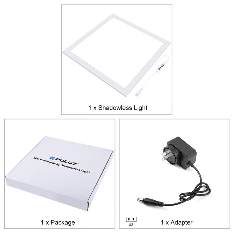 PULUZ 1000LM LED Acrilico No Polare Oscuramento Luce Senza Ombre con Interruttore per Scatola da Studio Fotografico da 40 cm, Light(US), Light(UK), Light(EU), Light(AU), Light (JP PSE Certified)