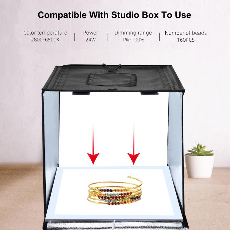 PULUZ 1000LM LED Acrilico No Polare Oscuramento Luce Senza Ombre con Interruttore per Scatola da Studio Fotografico da 40 cm, Light(US), Light(UK), Light(EU), Light(AU), Light (JP PSE Certified)