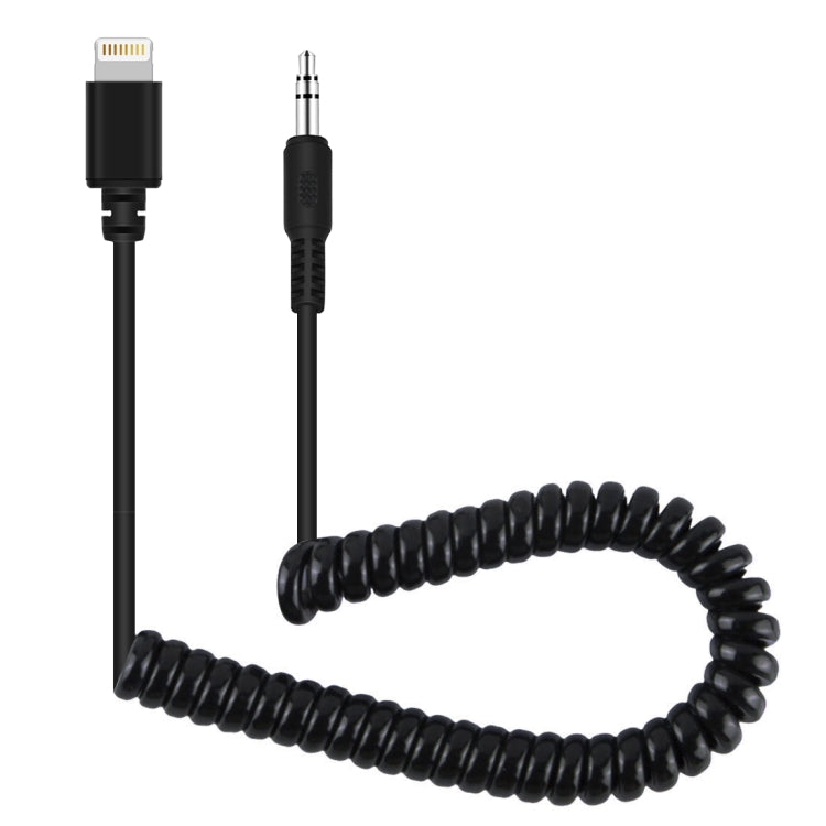 PULUZ 3,5 mm TRRS maschio a 8 pin maschio adattatore audio per microfono live cavo a spirale per iPhone, cavo allungabile fino a 100 cm, 3.5mm Male to 8 Pin